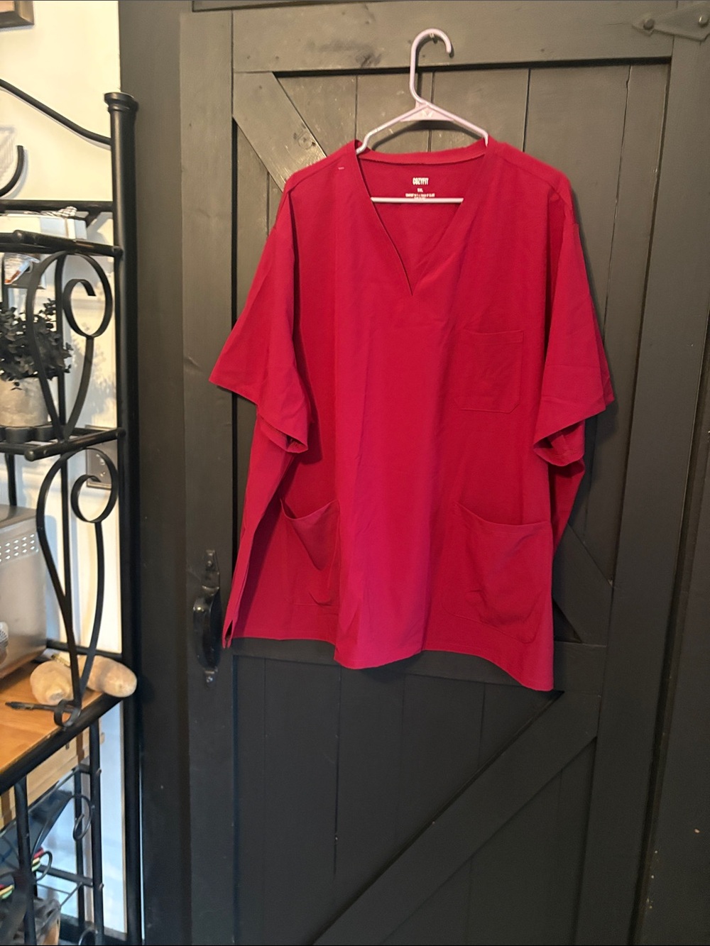 Women's V-Neck Tunic Top in Burgundy Red